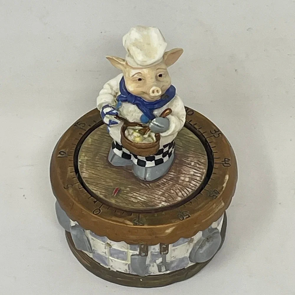 Boston Warehouse Pig Chef Tick Tock Timer Kitchen 60 Minute Mechanical Farmhouse